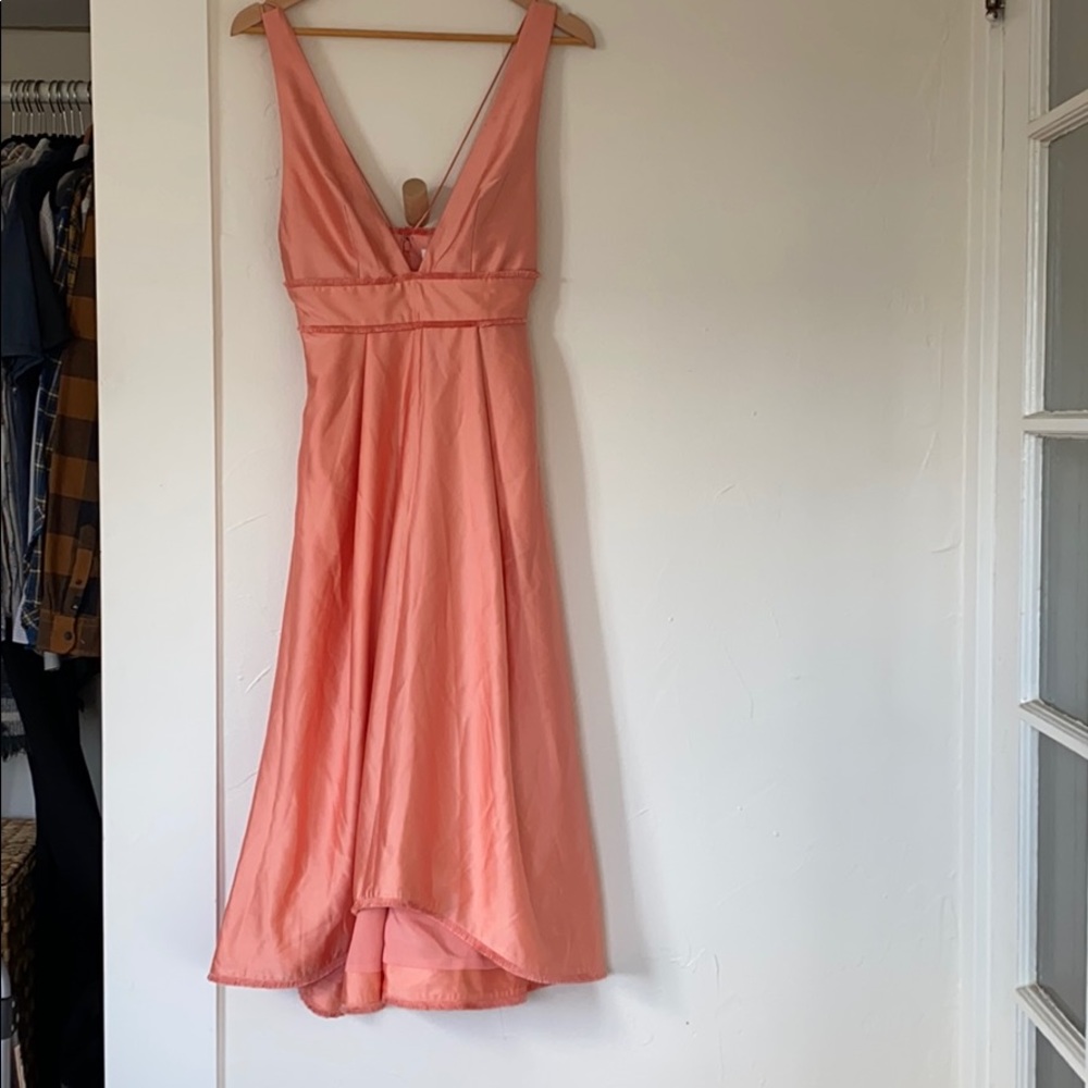 La Maison Talulah v-neck midi Coral dress - xs - Picture 3 of 8